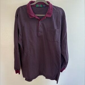 Colours By Alexander Julian Purple Long Sleeve Polo Short XL